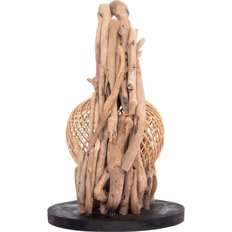 ΕΠΙΤΡΑΠΕΖΙΟ ΔΙΑΚΟΣΜΗΤΙΚΟ ΦΩΤΙΣΤΙΚΟ ASHIN HM4438 DRIFTWOOD--RATTAN 30x30x49Υεκ.
