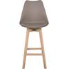 MARTIN Σκαμπό BAR Οξιά Φυσικό, Κάθισμα Η.67cm, PP-Pu Sand Beige, Μονταρισμένη Ταπετσαρία (σετ 4 τεμαχίων) (ΕΜ147,91)