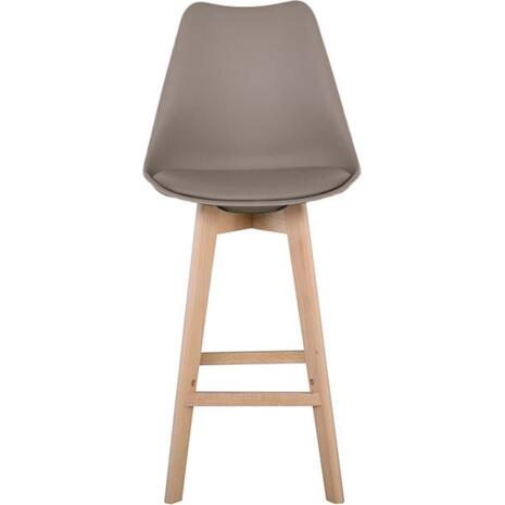 MARTIN Σκαμπό BAR Οξιά Φυσικό, Κάθισμα Η.67cm, PP-Pu Sand Beige, Μονταρισμένη Ταπετσαρία (σετ 4 τεμαχίων) (ΕΜ147,91)