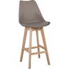 MARTIN Σκαμπό BAR Οξιά Φυσικό, Κάθισμα Η.67cm, PP-Pu Sand Beige, Μονταρισμένη Ταπετσαρία (σετ 4 τεμαχίων) (ΕΜ147,91)