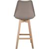 MARTIN Σκαμπό BAR Οξιά Φυσικό, Κάθισμα Η.67cm, PP-Pu Sand Beige, Μονταρισμένη Ταπετσαρία (σετ 4 τεμαχίων) (ΕΜ147,91)