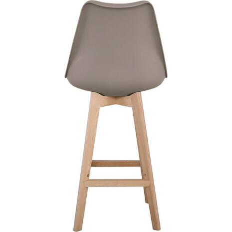 MARTIN Σκαμπό BAR Οξιά Φυσικό, Κάθισμα Η.67cm, PP-Pu Sand Beige, Μονταρισμένη Ταπετσαρία (σετ 4 τεμαχίων) (ΕΜ147,91)