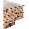 ΤΡΑΠΕΖΙ ΣΑΛΟΝΙΟΥ ΤΕΤΡΑΓΩΝΟ SPARROW HM9960 DRIFTWOOD--ΓΥΑΛΙ 95x95x51,5Υεκ.