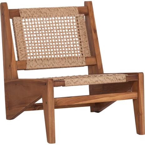 ΚΑΡΕΚΛΑ LOUNGE LUKILLA HM9913 ΞΥΛΟ TEAK ΣΕ ΦΥΣΙΚΟ--ΣΥΝΘ.ΣΧΟΙΝΙ ΜΠΕΖ 55,5x74x65Υεκ.