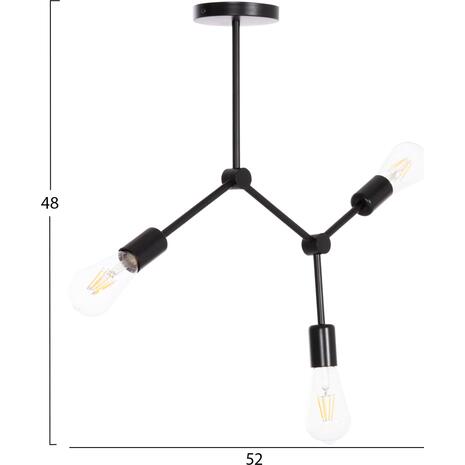 ΦΩΤΙΣΤΙΚΟ ΟΡΟΦΗΣ 3-ΦΩΤΟ LIGHTY HM7404.11 ΜΕΤΑΛΛΟ ΣΕ ΜΑΥΡΟ 52x5x48Υεκ.