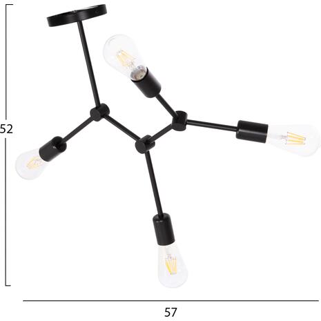 ΦΩΤΙΣΤΙΚΟ ΟΡΟΦΗΣ 4-ΦΩΤΟ LIGHTY HM7405.11 ΜΕΤΑΛΛΟ ΣΕ ΜΑΥΡΟ 57x5x52Υεκ.