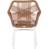 ΠΟΛΥΘΡΟΝΑ TOPIN HM6048.11 ΑΛΟΥΜΙΝΙΟ ΛΕΥΚΟ-P.E. RATTAN ΜΠΕΖ 59x63x81Υεκ