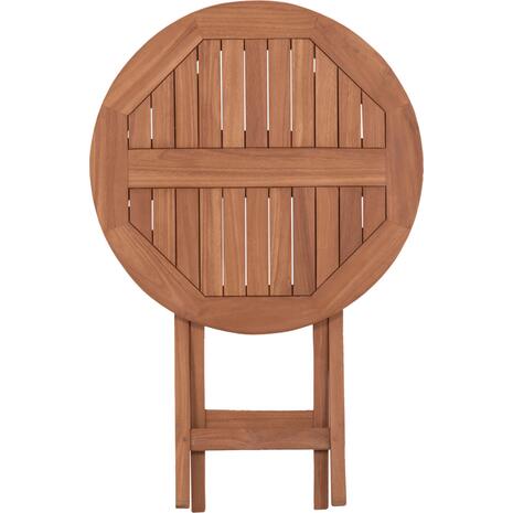 ΤΡΑΠΕΖΙ ΣΚΗΝΟΘΕΤΗ ΣΤΡΟΓΓΥΛΟ ERIS HM18119 ΞΥΛΟ TEAK--ΦΥΣΙΚΟ Φ60x75Υεκ.