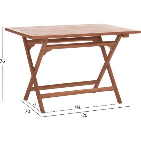 ΤΡΑΠΕΖΙ ΠΤΥΣΣΟΜΕΝΟ ΟΡΘΟΓΩΝΙΟ ERIS HM18117 ΞΥΛΟ TEAK--ΦΥΣΙΚΟ 120x70x76Υεκ.