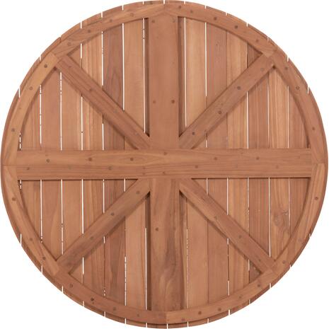 ΕΠΙΦΑΝΕΙΑ ΤΡΑΠΕΖΙΟΥ ΣΤΡΟΓΓΥΛΗ HM18134 ΞΥΛΟ TEAK--ΦΥΣΙΚΟ Φ80x4(πάχος)εκ.