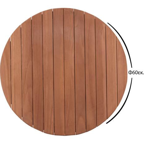 ΕΠΙΦΑΝΕΙΑ ΤΡΑΠΕΖΙΟΥ ΣΤΡΟΓΓΥΛΗ HM18132 ΞΥΛΟ TEAK--ΦΥΣΙΚΟ Φ60x4(πάχος)εκ.