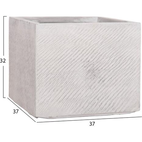 ΣΕΤ 4ΤΜΧ ΓΛΑΣΤΡΕΣ ΤΕΤΡΑΓΩΝΕΣ GARDENER HM4730 FIBERCLAY ΓΚΡΙ CEMENT 37x37x32Υεκ.