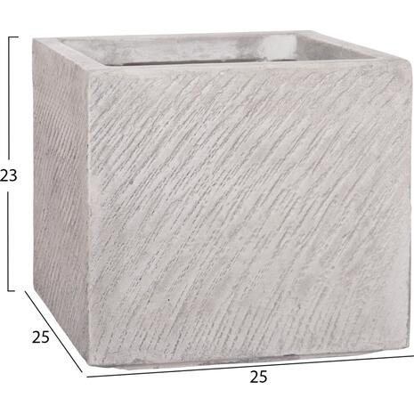 ΣΕΤ 4ΤΜΧ ΓΛΑΣΤΡΕΣ ΤΕΤΡΑΓΩΝΕΣ GARDENER HM4730 FIBERCLAY ΓΚΡΙ CEMENT 37x37x32Υεκ.