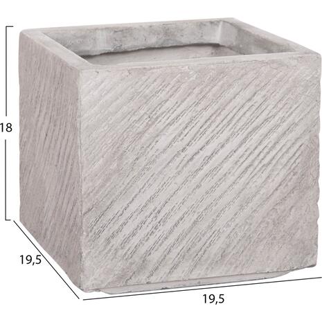 ΣΕΤ 4ΤΜΧ ΓΛΑΣΤΡΕΣ ΤΕΤΡΑΓΩΝΕΣ GARDENER HM4730 FIBERCLAY ΓΚΡΙ CEMENT 37x37x32Υεκ.