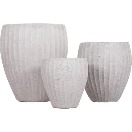 ΣΕΤ 3ΤΜΧ ΓΛΑΣΤΡΕΣ ΣΤΡΟΓΓΥΛΕΣ ΣΕΙΡΑ GARDENER HM4728 FIBERCLAY-ΧΡΩΜΑ CEMENT Φ48x56Υεκ