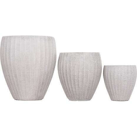 ΣΕΤ 3ΤΜΧ ΓΛΑΣΤΡΕΣ ΣΤΡΟΓΓΥΛΕΣ ΣΕΙΡΑ GARDENER HM4728 FIBERCLAY-ΧΡΩΜΑ CEMENT Φ48x56Υεκ