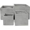ΣΕΤ 4ΤΜΧ ΓΛΑΣΤΡΕΣ ΤΕΤΡΑΓΩΝΕΣ GARDENER HM4730 FIBERCLAY ΓΚΡΙ CEMENT 37x37x32Υεκ.