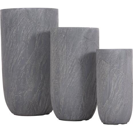 ΣΕΤ 3ΤΜΧ ΓΛΑΣΤΡΕΣ ΚΥΛΙΝΔΡΟΙ ΣΕΙΡΑ GARDENER HM4720 FIBERCLAY-ΧΡΩΜΑ CEMENT Φ44x79Υεκ
