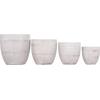 ΣΕΤ 4ΤΜΧ ΓΛΑΣΤΡΕΣ ΣΤΡΟΓΓΥΛΕΣ ΣΕΙΡΑ GARDENER HM4719 FIBERCLAY-ΧΡΩΜΑ CEMENT Φ44x43Υεκ
