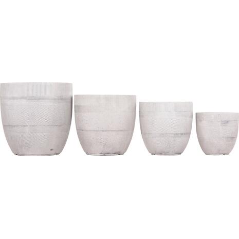 ΣΕΤ 4ΤΜΧ ΓΛΑΣΤΡΕΣ ΣΤΡΟΓΓΥΛΕΣ ΣΕΙΡΑ GARDENER HM4719 FIBERCLAY-ΧΡΩΜΑ CEMENT Φ44x43Υεκ