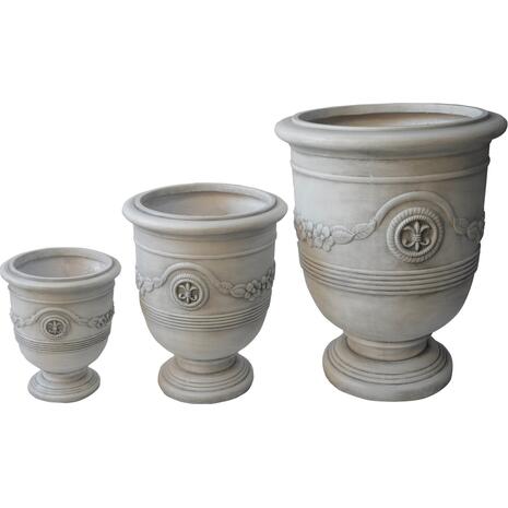 ΣΕΤ 3ΤΜΧ ΓΛΑΣΤΡΕΣ ΜΕ ΑΝΑΓΛΥΦΟ GARDENER HM4729 FIBERCLAY-ΣΕ ΥΠΟΛΕΥΚΟ Φ58x72.5Υεκ