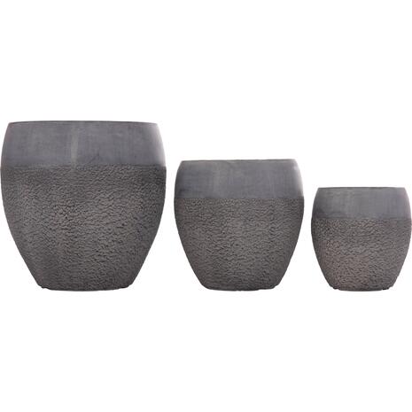 ΣΕΤ 3ΤΜΧ ΓΛΑΣΤΡΕΣ ΣΕΙΡΑ GARDENER HM4725 FIBERCLAY-ΣΕ ΣΚΟΥΡΟ CEMENT ΧΡΩΜΑ Φ55x54Υεκ