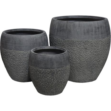 ΣΕΤ 3ΤΜΧ ΓΛΑΣΤΡΕΣ ΣΕΙΡΑ GARDENER HM4725 FIBERCLAY-ΣΕ ΣΚΟΥΡΟ CEMENT ΧΡΩΜΑ Φ55x54Υεκ