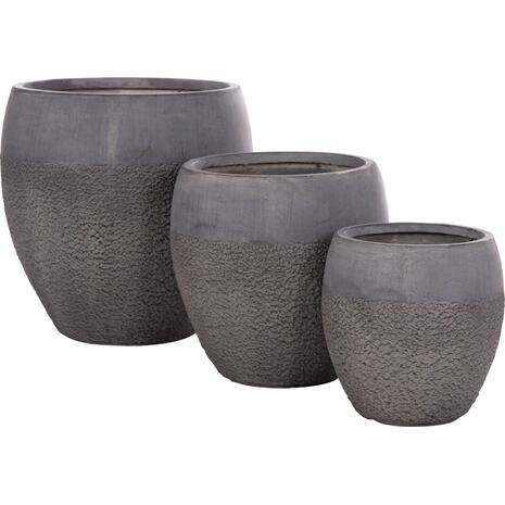 ΣΕΤ 3ΤΜΧ ΓΛΑΣΤΡΕΣ ΣΕΙΡΑ GARDENER HM4725 FIBERCLAY-ΣΕ ΣΚΟΥΡΟ CEMENT ΧΡΩΜΑ Φ55x54Υεκ