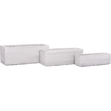 ΣΕΤ 3ΤΜΧ ΓΛΑΣΤΡΕΣ ΟΡΘΟΓΩΝΙΕΣ GARDENER HM4723 FIBERCLAY ΓΚΡΙ CEMENT 81x30x30Υεκ.