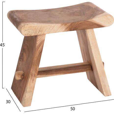ΒΟΗΘΗΤΙΚΟ ΣΚΑΜΠΟ SADEL HM18294 ΞΥΛΟ SUAR--ΦΥΣΙΚΟ 50x30x45Υεκ.