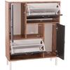 ΠΑΠΟΥΤΣΟΘΗΚΗ MEDY HM18187.02 ΜΕΛΑΜΙΝΗ ΣΕ ΦΥΣΙΚΟ & ΑΝΘΡΑΚΙ-ΜΑΥΡΑ ΠΟΔΙΑ 85x30x108.5Υεκ