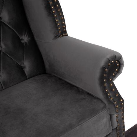 ΠΟΛΥΘΡΟΝΑ-ΜΠΕΡΖΕΡΑ ΓΚΡΙ ΒΕΛΟΥΔΟ T.CHESTERFIELD POLINA 83x75x107Yεκ.HM0053.10 (Γκρι)