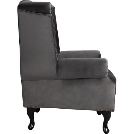 ΠΟΛΥΘΡΟΝΑ-ΜΠΕΡΖΕΡΑ ΓΚΡΙ ΒΕΛΟΥΔΟ T.CHESTERFIELD POLINA 83x75x107Yεκ.HM0053.10 (Γκρι)
