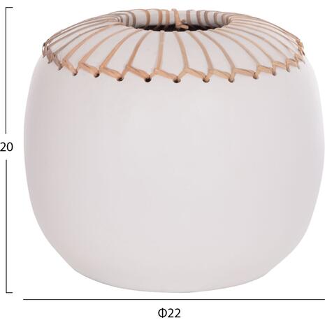 ΕΠΙΤΡΑΠΕΖΙΟ ΔΙΑΚΟΣΜΗΤΙΚΟ ΒΑΖΟ LENNOX HM4675.02L TΕΡΑΚΟΤΑ ΣΕ ΛΕΥΚΟ--Φ22x20Υεκ.