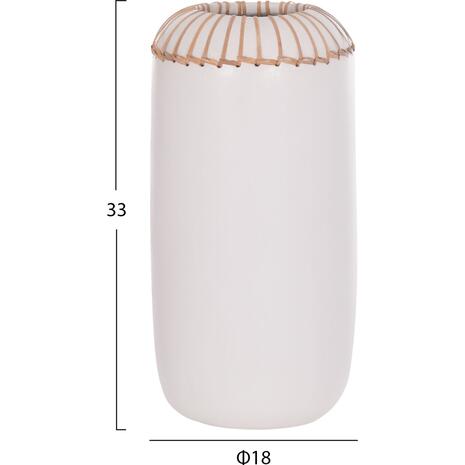 ΕΠΙΤΡΑΠΕΖΙΟ ΔΙΑΚΟΣΜΗΤΙΚΟ ΒΑΖΟ LENNOX HM4675.02S TΕΡΑΚΟΤΑ ΣΕ ΛΕΥΚΟ--Φ18x33Υεκ.