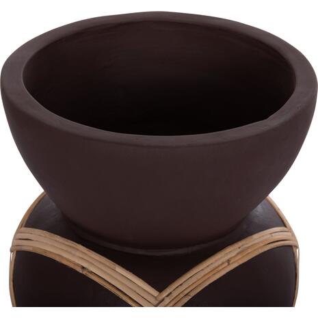 ΔΙΑΚΟΣΜΗΤΙΚΟ ΒΑΖΟ ΔΑΠΕΔΟΥ MAYNARD HM4672.07S TERRACOTTA ΣΟΚΟΛΑΤΙ-RATTAN Φ27.5x50Υεκ