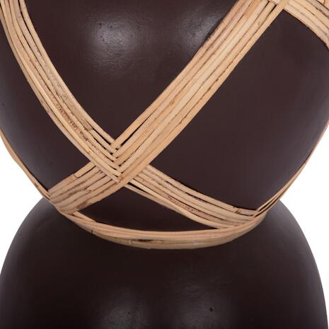 ΔΙΑΚΟΣΜΗΤΙΚΟ ΒΑΖΟ ΔΑΠΕΔΟΥ MAYNARD HM4672.07L TERRACOTTA ΣΟΚΟΛΑΤΙ-RATTAN Φ32x62.5Υεκ