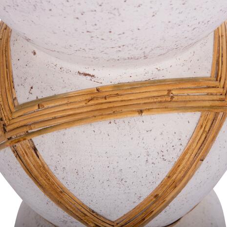ΔΙΑΚΟΣΜΗΤΙΚΟ ΒΑΖΟ ΔΑΠΕΔΟΥ MAYNARD HM4672.02L TERRACOTTA ΛΕΥΚΟ--RATTAN Φ32x62.5Υεκ.