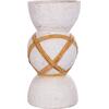 ΔΙΑΚΟΣΜΗΤΙΚΟ ΒΑΖΟ ΔΑΠΕΔΟΥ MAYNARD HM4672.02L TERRACOTTA ΛΕΥΚΟ--RATTAN Φ32x62.5Υεκ.