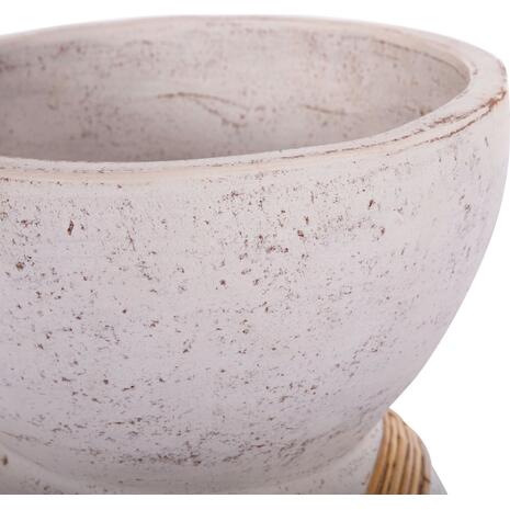 ΔΙΑΚΟΣΜΗΤΙΚΟ ΒΑΖΟ ΔΑΠΕΔΟΥ MAYNARD HM4672.02L TERRACOTTA ΛΕΥΚΟ--RATTAN Φ32x62.5Υεκ.