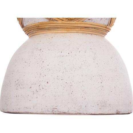 ΔΙΑΚΟΣΜΗΤΙΚΟ ΒΑΖΟ ΔΑΠΕΔΟΥ MAYNARD HM4672.02L TERRACOTTA ΛΕΥΚΟ--RATTAN Φ32x62.5Υεκ.