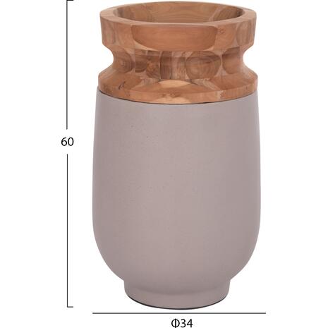 ΔΙΑΚΟΣΜΗΤΙΚΟ ΒΑΖΟ ΔΑΠΕΔΟΥ LINTER HM4662.05S FIBER CEMENT ΓΚΡΙ ΜΑΤ--ΞΥΛΟ ΤΕΑΚ Φ34x60Υεκ