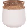 ΔΙΑΚΟΣΜΗΤΙΚΟ ΒΑΖΟ ΔΑΠΕΔΟΥ LINTER HM4662.02L FIBER CEMENT ΛΕΥΚΟ--ΞΥΛΟ ΤΕΑΚ Φ41x47Υεκ.