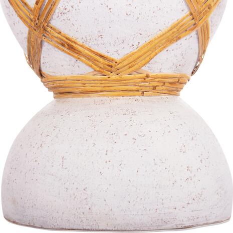 ΔΙΑΚΟΣΜΗΤΙΚΟ ΒΑΖΟ ΔΑΠΕΔΟΥ MAYNARD HM4672.02S TERRACOTTA ΛΕΥΚΟ--RATTAN Φ27.5x50Υεκ