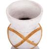 ΔΙΑΚΟΣΜΗΤΙΚΟ ΒΑΖΟ ΔΑΠΕΔΟΥ MAYNARD HM4672.02S TERRACOTTA ΛΕΥΚΟ--RATTAN Φ27.5x50Υεκ