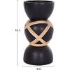 ΔΙΑΚΟΣΜΗΤΙΚΟ ΒΑΖΟ ΔΑΠΕΔΟΥ MAYNARD HM4672.01L TERRACOTTA ΜΑΥΡΟ-RATTAN Φ32x62.5Υεκ