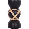 ΔΙΑΚΟΣΜΗΤΙΚΟ ΒΑΖΟ ΔΑΠΕΔΟΥ MAYNARD HM4672.01L TERRACOTTA ΜΑΥΡΟ-RATTAN Φ32x62.5Υεκ