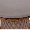 ΒΟΗΘΗΤΙΚΟ ΤΡΑΠΕΖΙ ΣΤΡΟΓΓΥΛΟ DELIA HM18167.03 FIBER CEMENT ΓΚΡΙ & RATTAN Φ40x45Υεκ