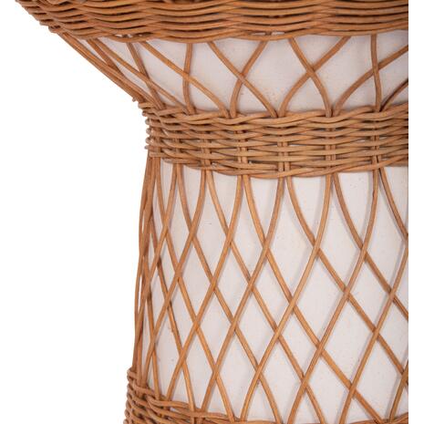ΒΟΗΘΗΤΙΚΟ ΤΡΑΠΕΖΙ ΣΤΡΟΓΓΥΛΟ DELIA HM18167.02 FIBER CEMENT ΛΕΥΚΟ & RATTAN Φ40x45Υεκ