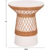 ΒΟΗΘΗΤΙΚΟ ΤΡΑΠΕΖΙ ΣΤΡΟΓΓΥΛΟ DELIA HM18167.02 FIBER CEMENT ΛΕΥΚΟ & RATTAN Φ40x45Υεκ